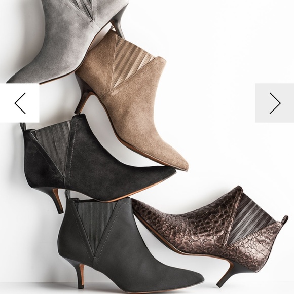 suede kitten heel booties